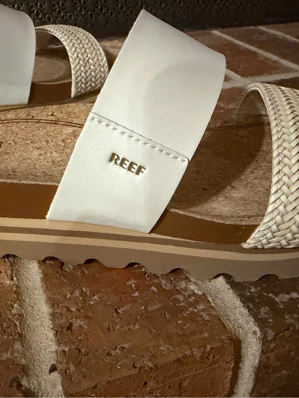 Reef Vintage White Double-Strap Slide Sandal - Picture 3 of 10